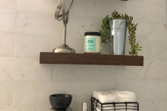 Floating Walnut Bathroom Shelves