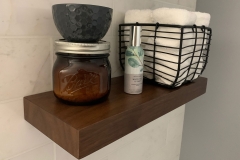 Floating Walnut Bathroom Shelves