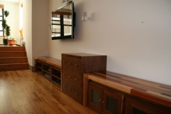 Hardwood Benches with Walnut Cabinets