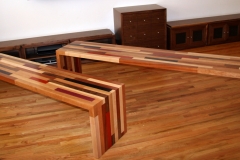 Hardwood Benches with Walnut Cabinets